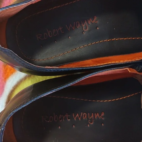 ROBERT WAYNE Black Leather Square Toe ROME Loafers with Etched Cross SZ 13 - Picture 5 of 7